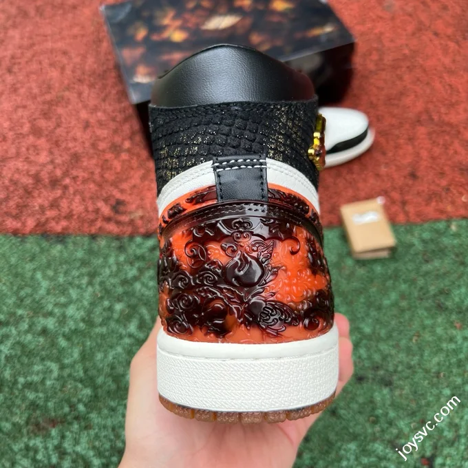 AJ1 Xuanwu Black White Orange Asia Limited CNY Snake Year IB3165-091