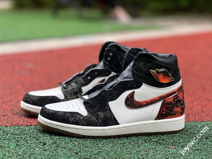 AJ1 Xuanwu Black White Orange Asia Limited CNY Snake Year IB3165-091