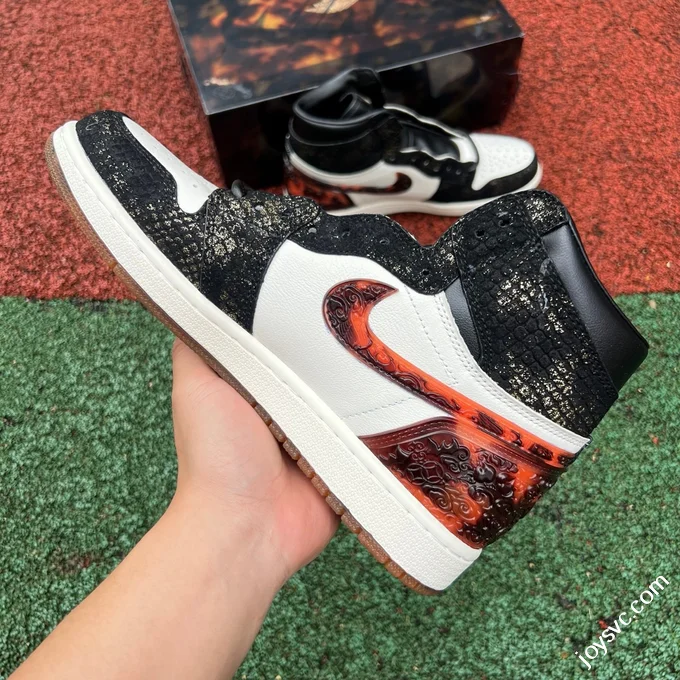 AJ1 Xuanwu Black White Orange Asia Limited CNY Snake Year IB3165-091