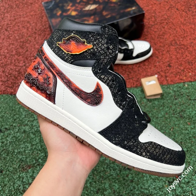 AJ1 Xuanwu Black White Orange Asia Limited CNY Snake Year IB3165-091