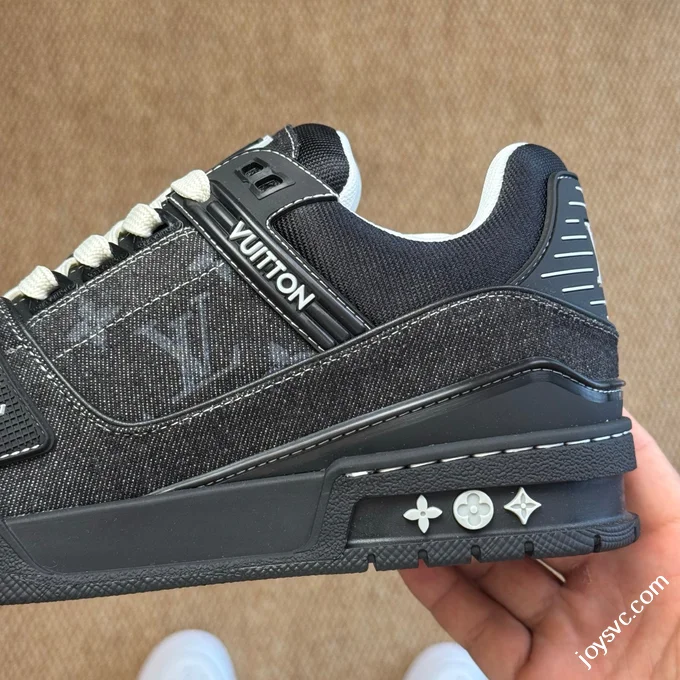 LV Trainer Washed Denim Black New Packaging Original Last Foshan Factory