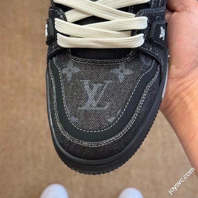 LV Trainer Washed Denim Black New Packaging Original Last Foshan Factory