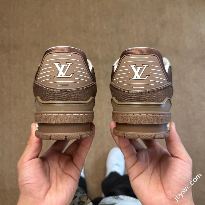 LV Trainer Washed Denim Brown New Packaging Original Last Foshan Factory