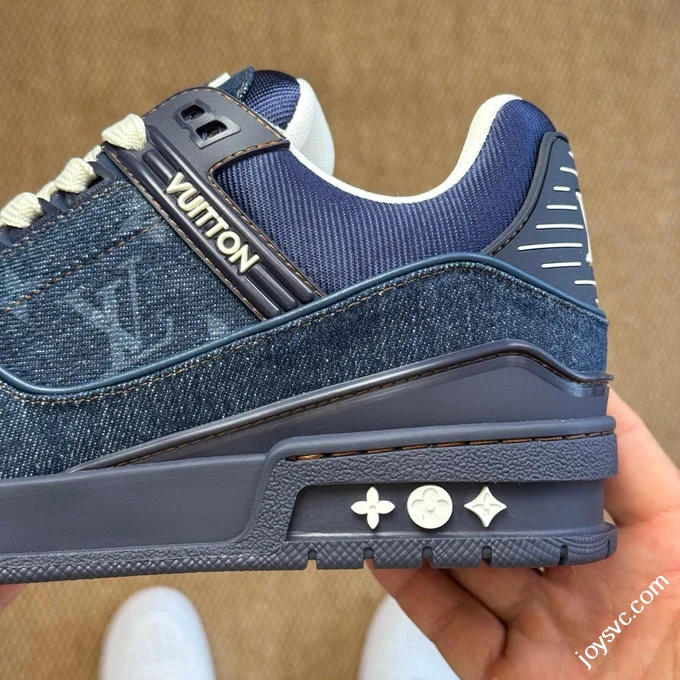 LV Trainer Washed Denim Blue New Packaging Original Last Foshan Factory