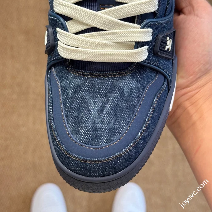 LV Trainer Washed Denim Blue New Packaging Original Last Foshan Factory