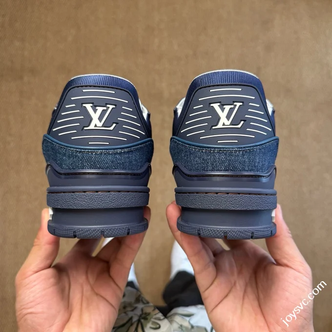 LV Trainer Washed Denim Blue New Packaging Original Last Foshan Factory