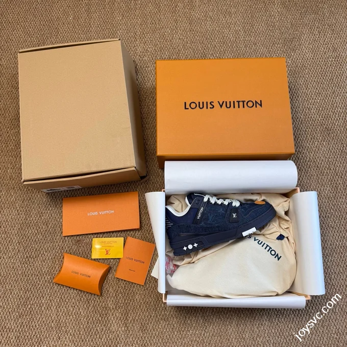 LV Trainer Washed Denim Blue New Packaging Original Last Foshan Factory