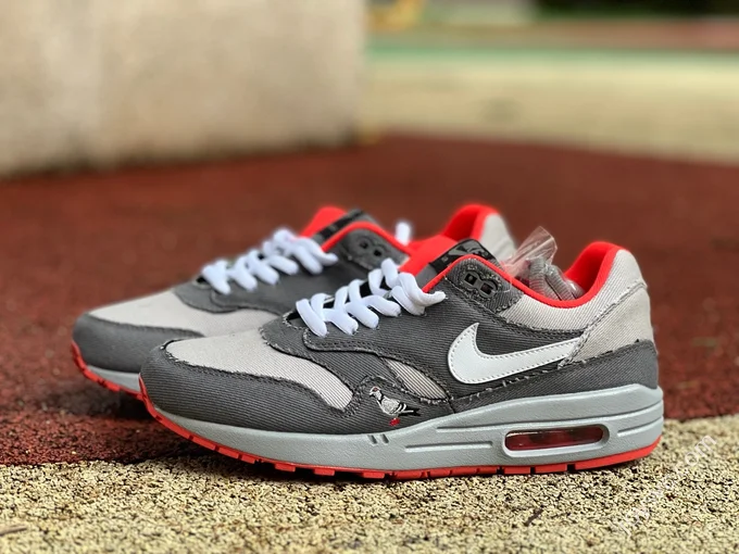 Nike Air Max 1 Grey Red Sneakers BV1977-011