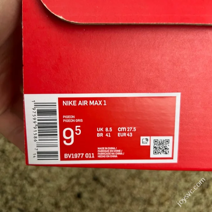Nike Air Max 1 Grey Red Sneakers BV1977-011