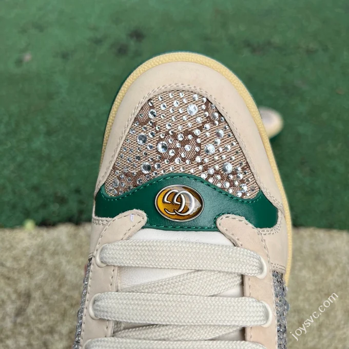 Gucci Screener Canvas Leather Dirty Look Grey Green Sneakers