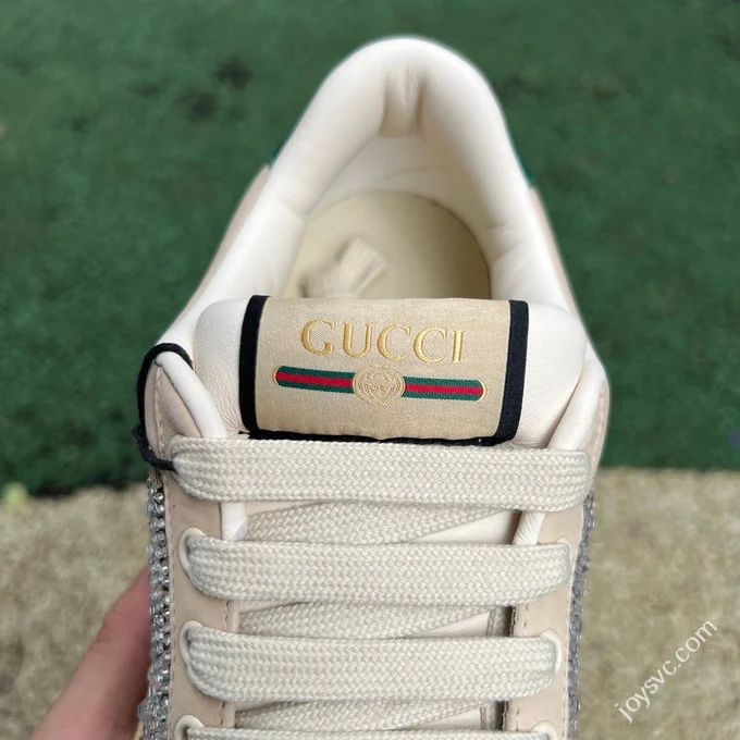 Gucci Screener Canvas Leather Dirty Look Grey Green Sneakers