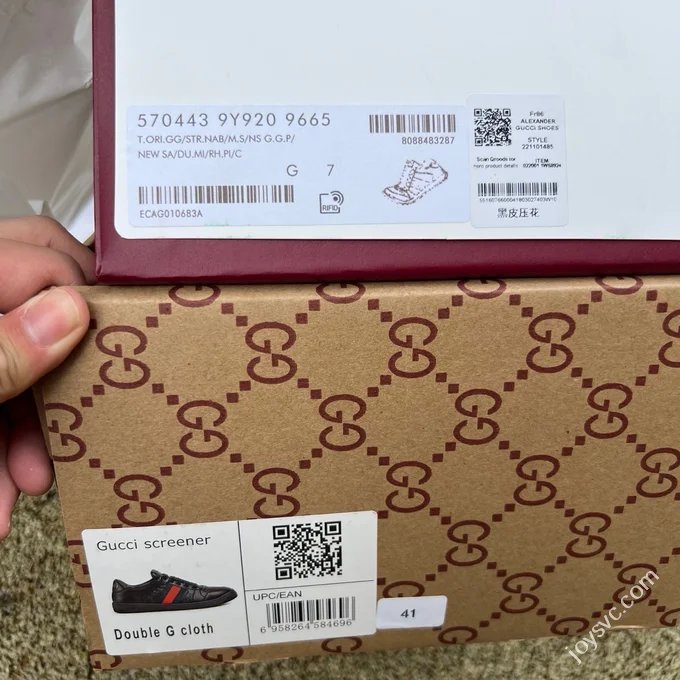 Gucci Screener Black Red Sneakers