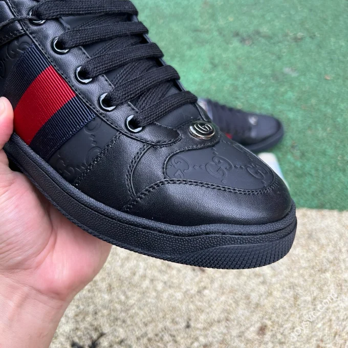 Gucci Screener Black Red Sneakers