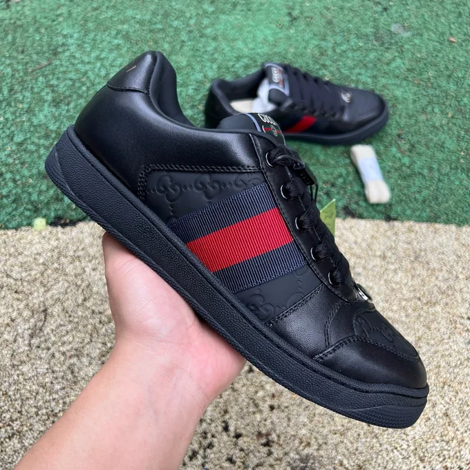 Gucci Screener Black Red Sneakers