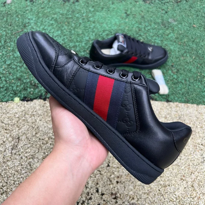 Gucci Screener Black Red Sneakers