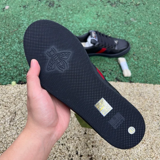 Gucci Screener Black Red Sneakers