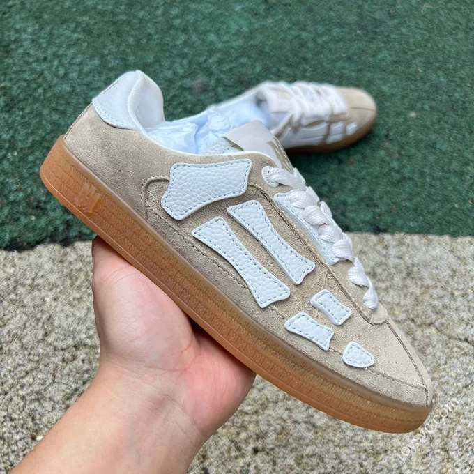 AMIRI Pacific Bones Beige Brown White Sneakers