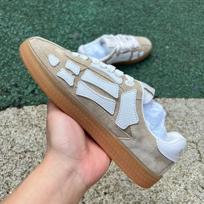 AMIRI Pacific Bones Beige Brown White Sneakers