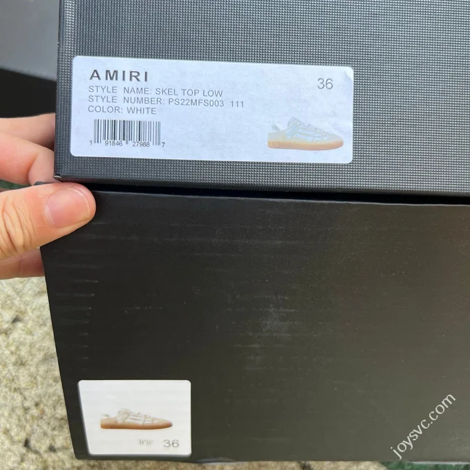 AMIRI Pacific Bones Beige Brown White Sneakers