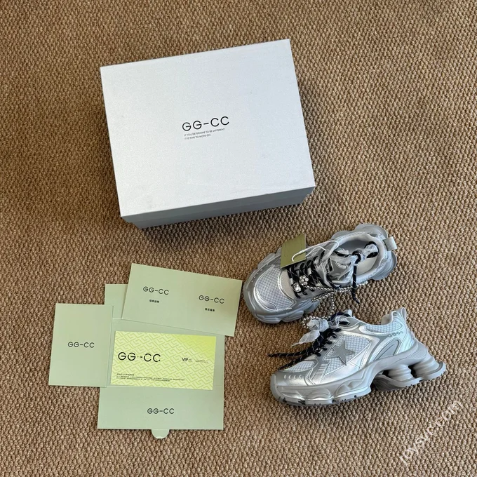 GG-CC Chunky Platform Casual Shoes Distressed Dad Shoes Air Column