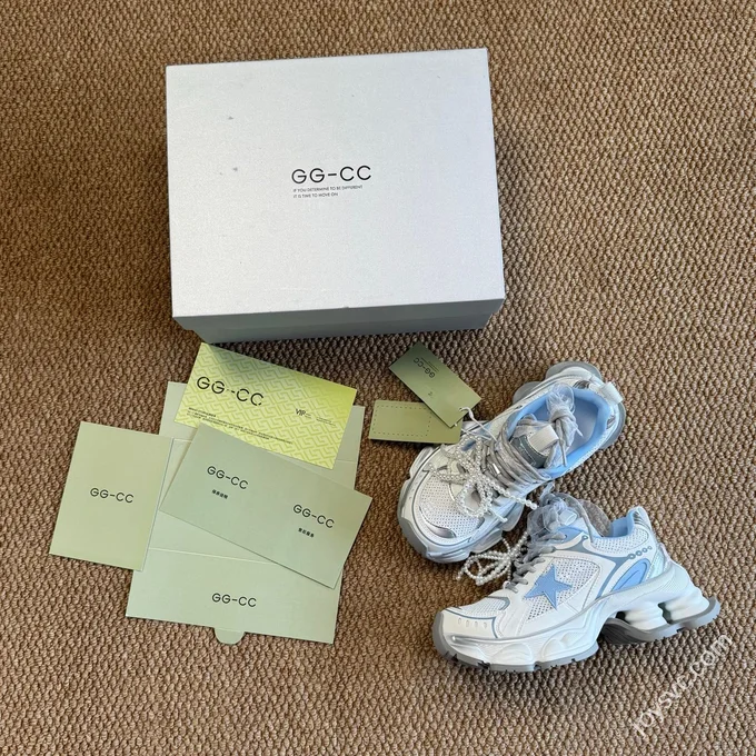 GG-CC Chunky Platform Casual Shoes Distressed Dad Shoes Air Column