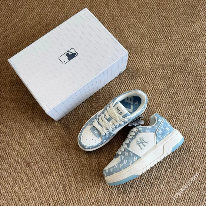MLB Chunky Liner College Style Platform Sneakers Light Blue White 3ASXS015N (GP002)