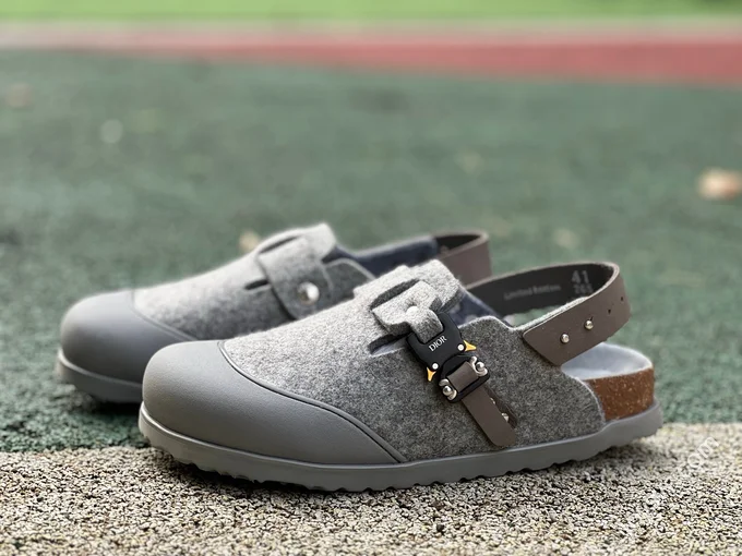 Dior Birkenstock Tokio Dark Grey Sandals
