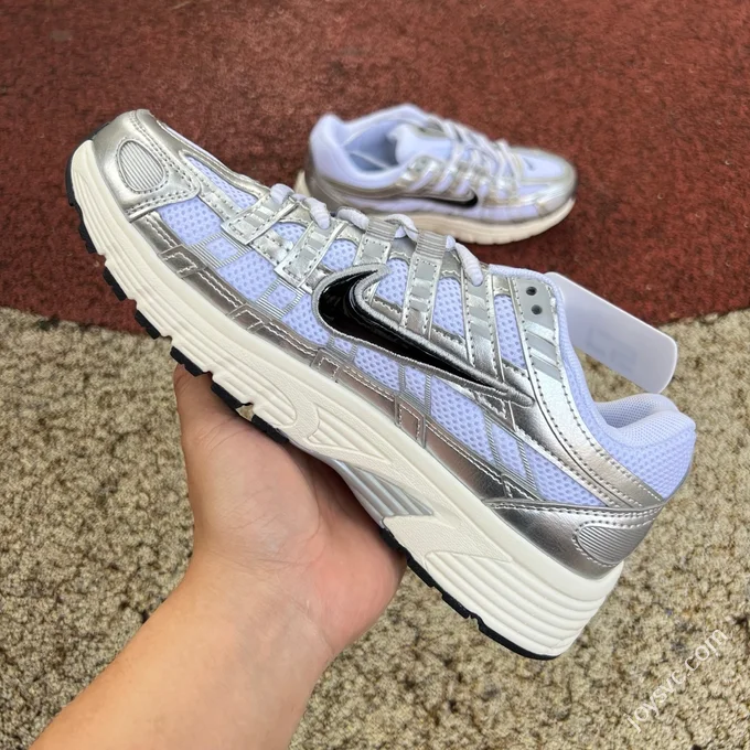 Nike P-6000 White Silver Low Top Sneakers CD6404-105