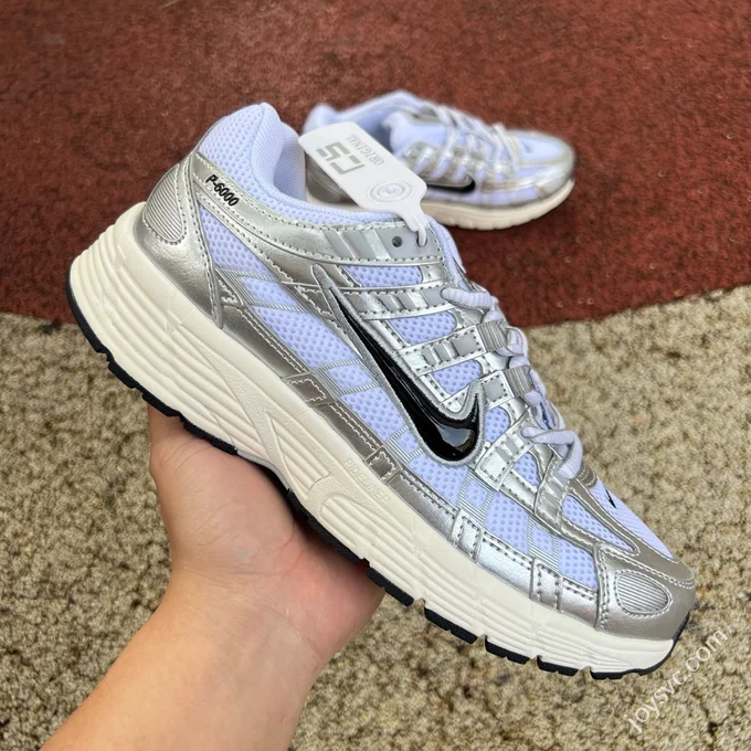 Nike P-6000 White Silver Low Top Sneakers CD6404-105