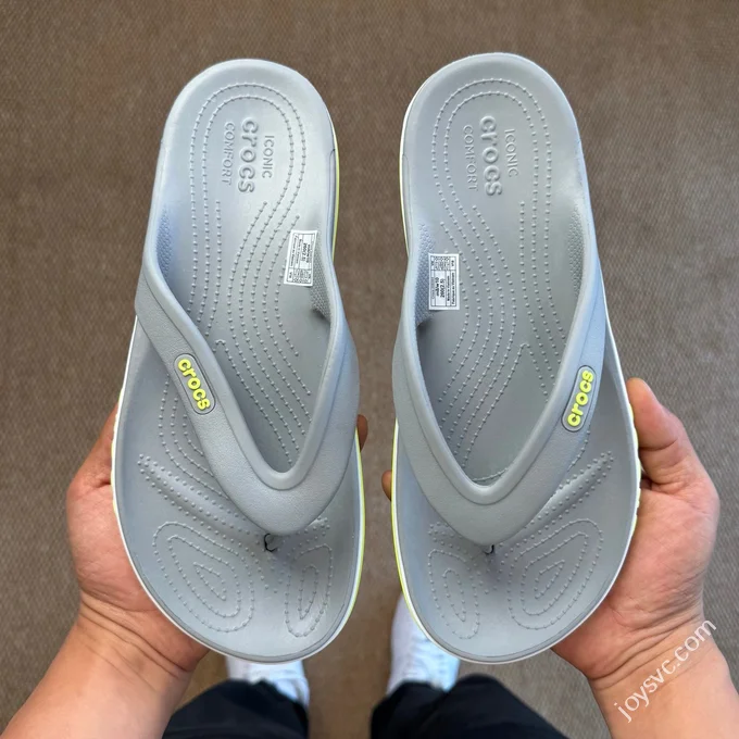 Grey Green Crocs Crocband Bea Flip Flops 5 Colors