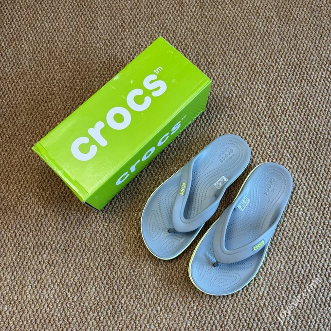 Grey Green Crocs Crocband Bea Flip Flops 5 Colors