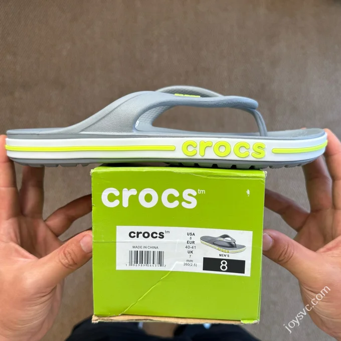 Grey Green Crocs Crocband Bea Flip Flops 5 Colors