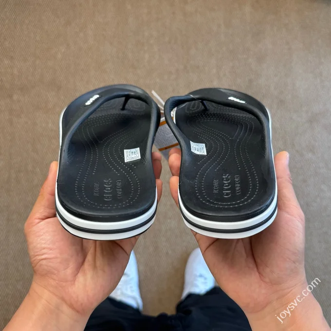 Black White Crocs Crocband Bea Flip Flops 5 Colors