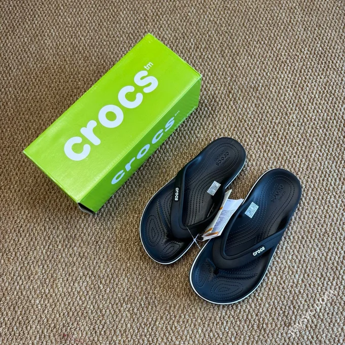 Black White Crocs Crocband Bea Flip Flops 5 Colors