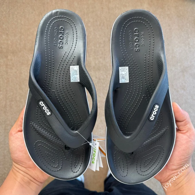 Black White Crocs Crocband Bea Flip Flops 5 Colors