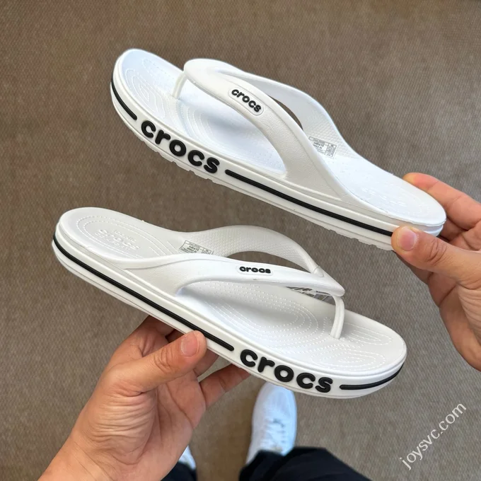 Pure White Crocs Crocband Bea Flip Flops 5 Colors