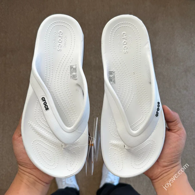 Pure White Crocs Crocband Bea Flip Flops 5 Colors