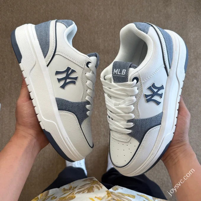 MLB Chunky Liner College Style Platform Sneakers White Cyan 3ASXD015N (GP002)
