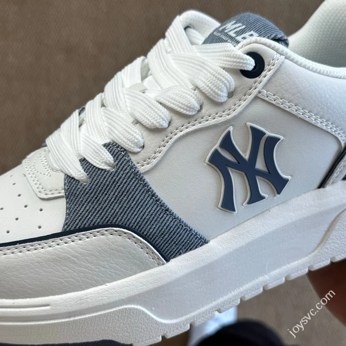 MLB Chunky Liner College Style Platform Sneakers White Cyan 3ASXD015N (GP002)