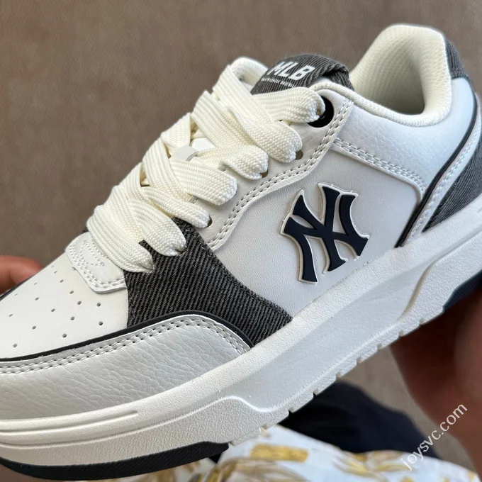 MLB Chunky Liner College Style Platform Sneakers Denim Black White 3ASXD015N (GP002)