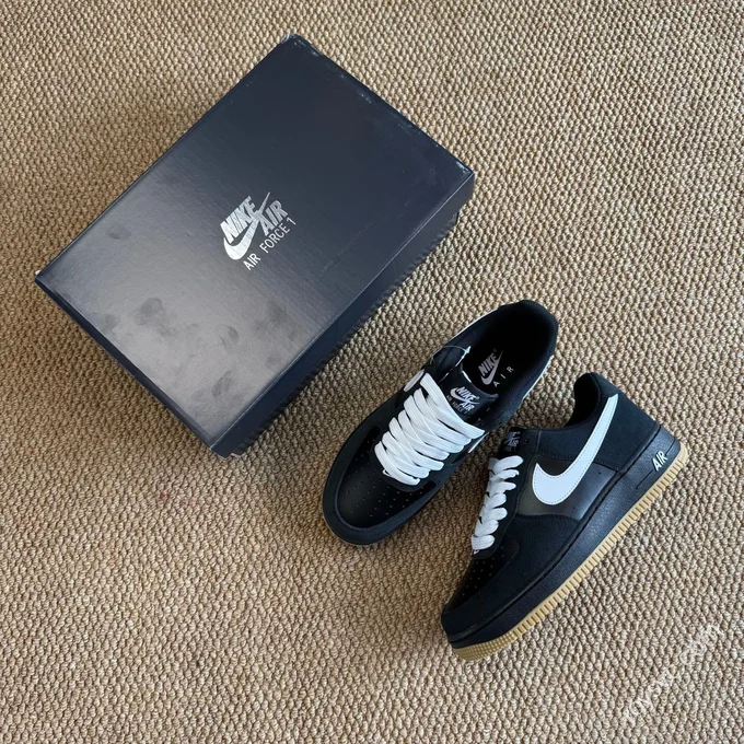 3A Pure Original Air Force 1 AF1 Black White Gum Sole Sneakers IB6388-001