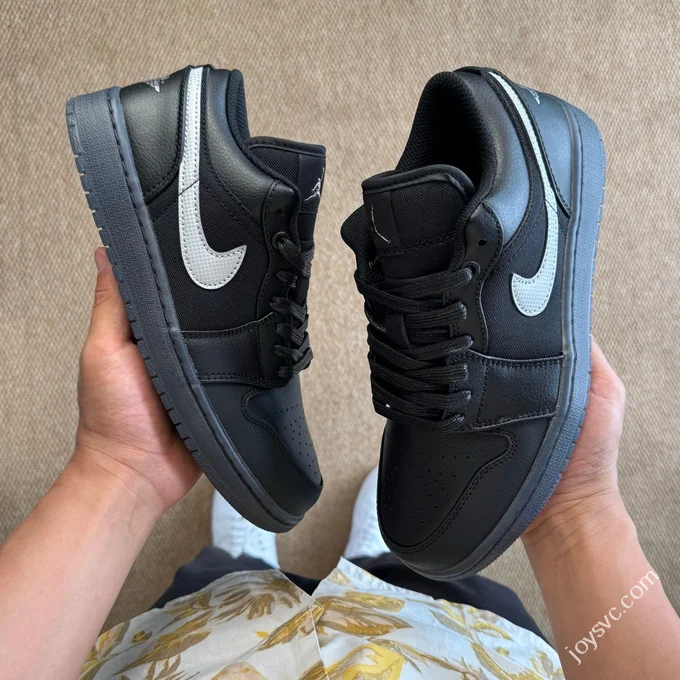 DT Pure Original AJ1 Low Black Silver Crystal Sole Authentic Materials HV5968-01