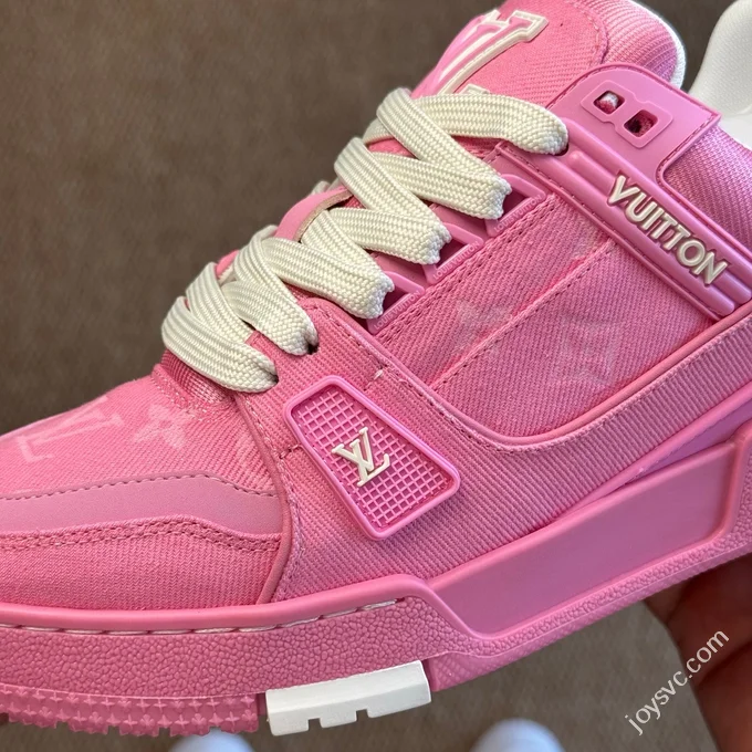 LV Trainer Washed Denim Pink Official Latest Colorway Original Last