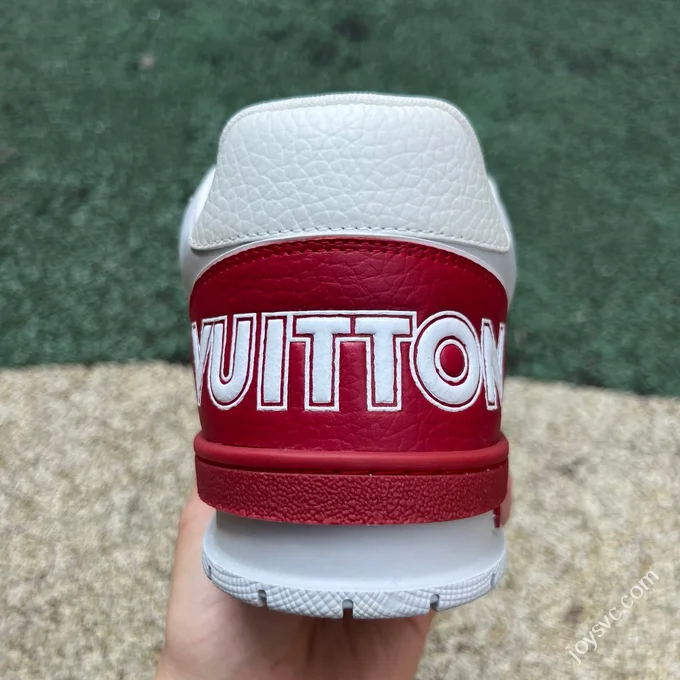 LOUIS VUITTON Trainer Floral Velcro White Red Sneakers