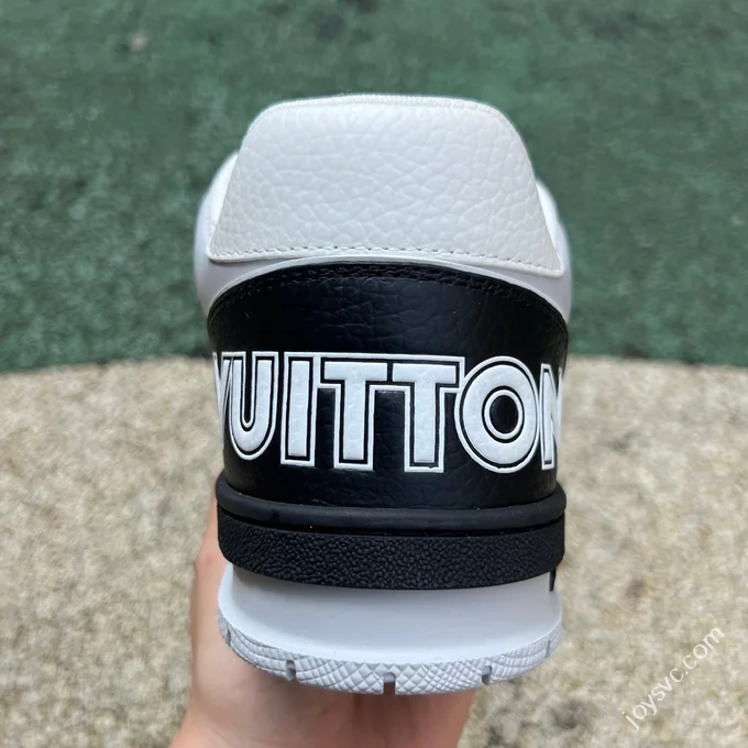 LOUIS VUITTON Trainer Floral Velcro Black White Sneakers