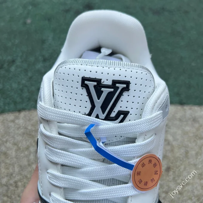 LOUIS VUITTON Trainer Floral Velcro Black White Sneakers