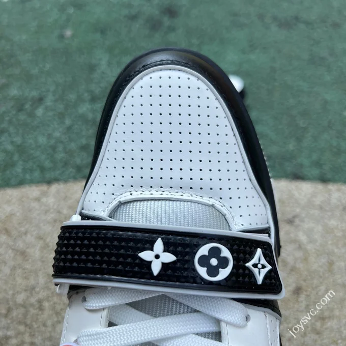 LOUIS VUITTON Trainer Floral Velcro Black White Sneakers