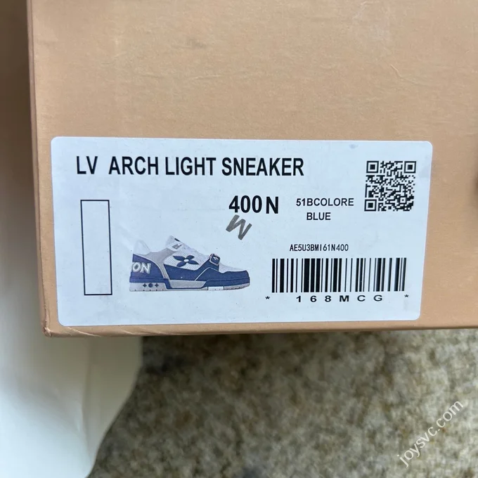 LOUIS VUITTON Trainer Floral Velcro White Blue Sneakers
