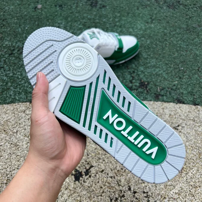 LOUIS VUITTON Trainer Floral Velcro White Green Sneakers