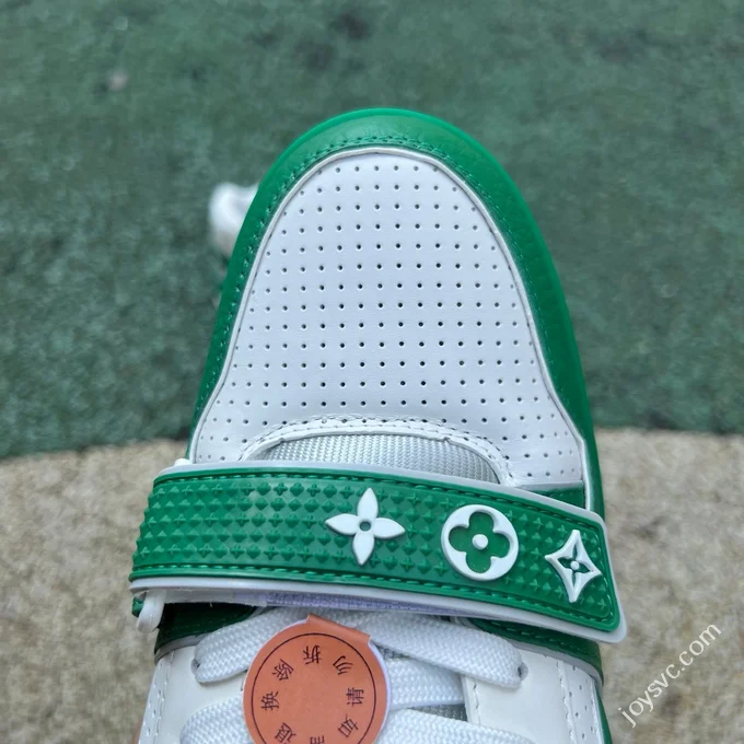 LOUIS VUITTON Trainer Floral Velcro White Green Sneakers